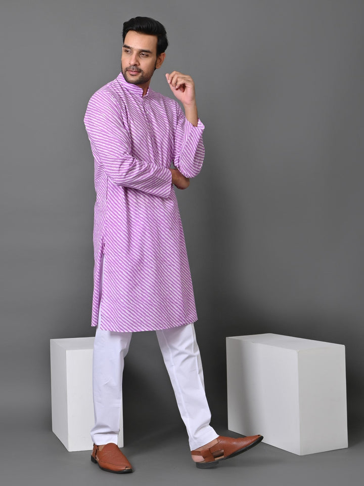 Leheriya Purple Only Kurta