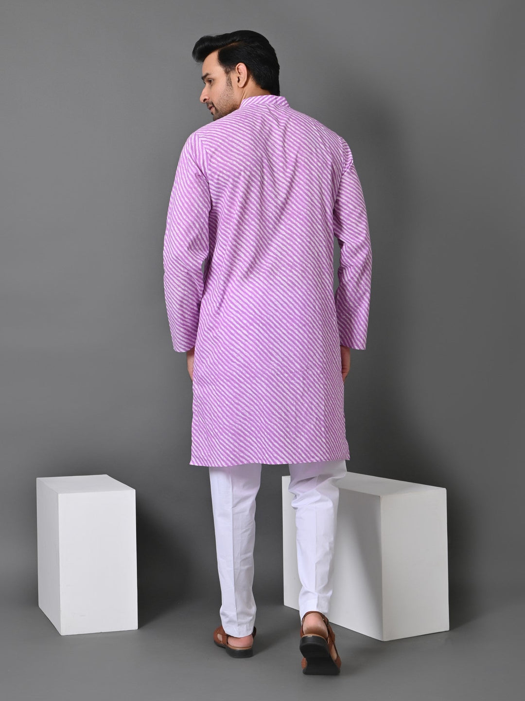 Leheriya Purple Only Kurta