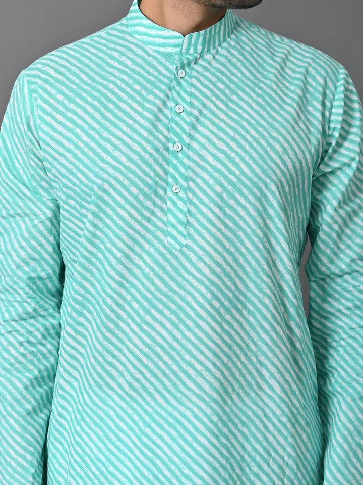 Leheriya Green Only Kurta