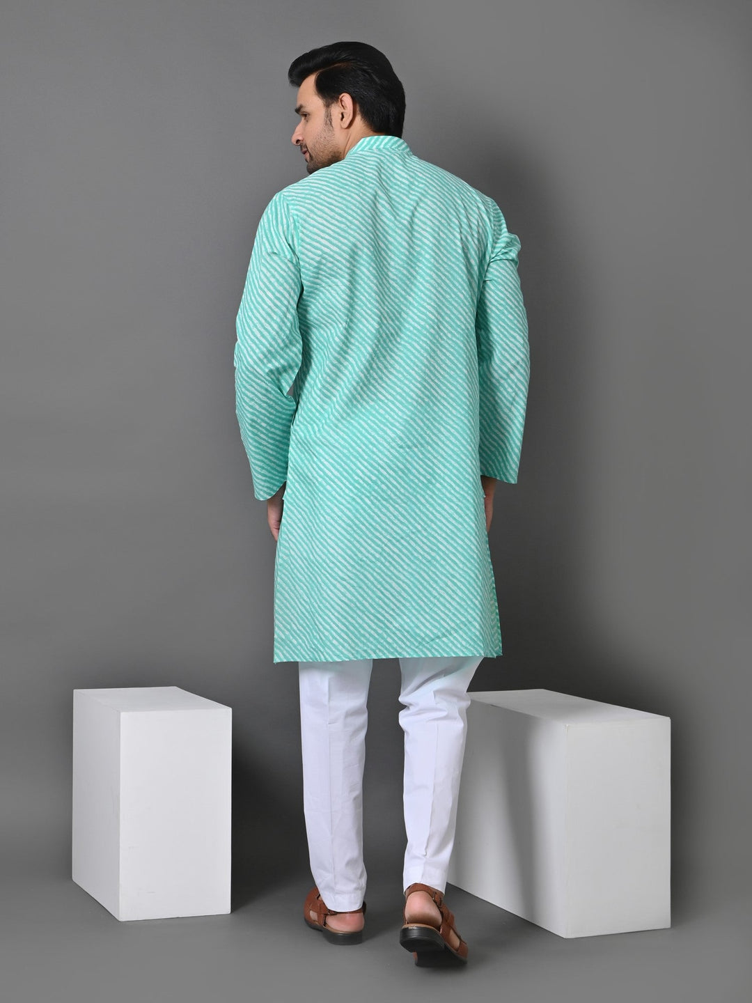 Leheriya Green Only Kurta