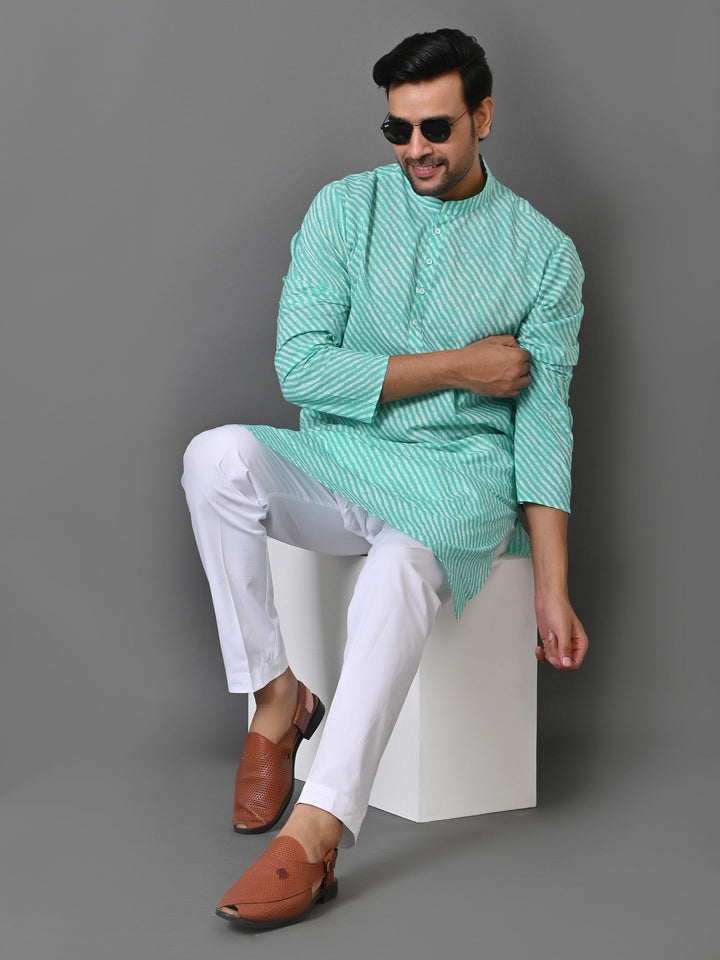 Leheriya Green Only Kurta