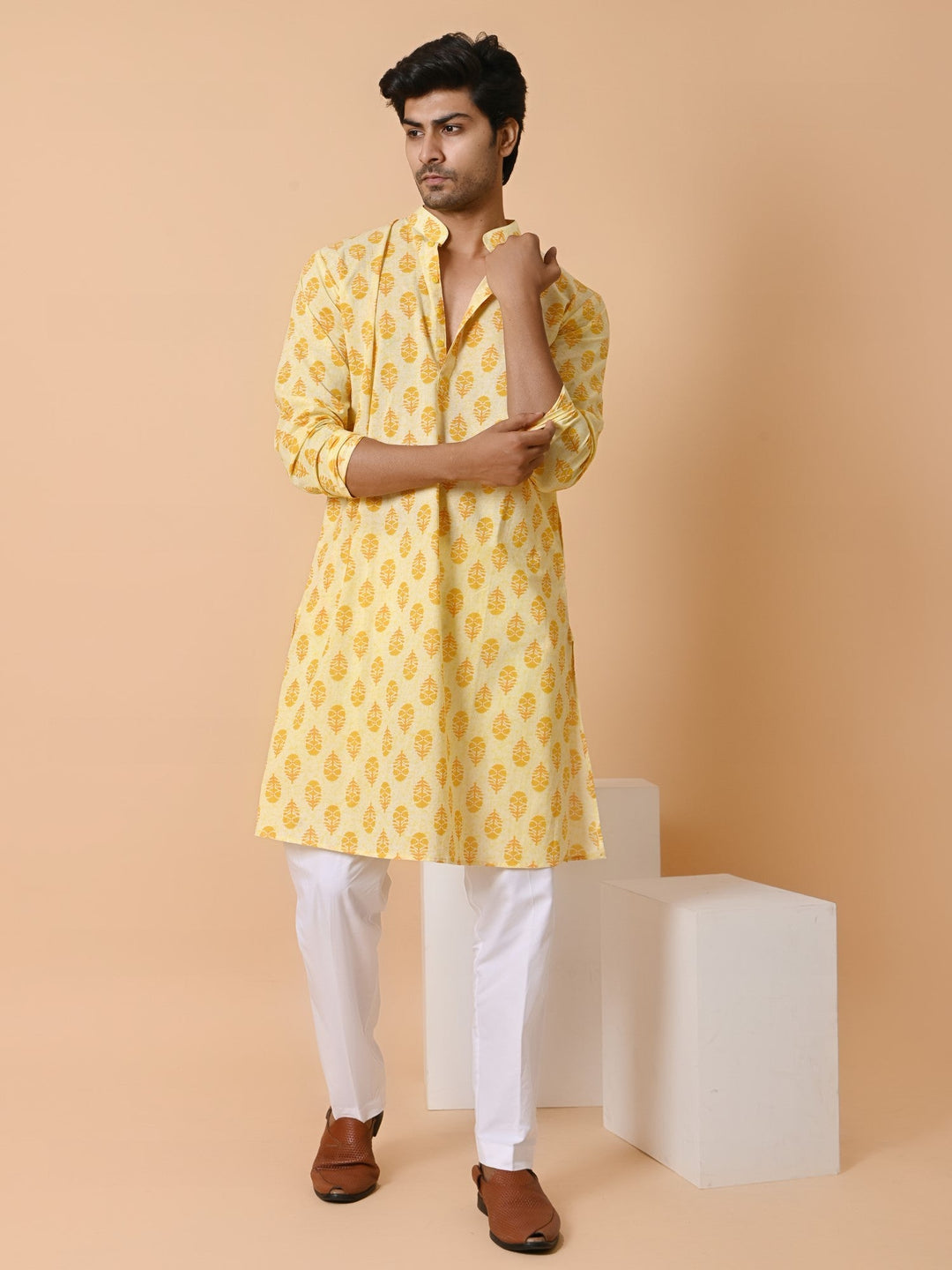 Floral Yellow Only Kurta