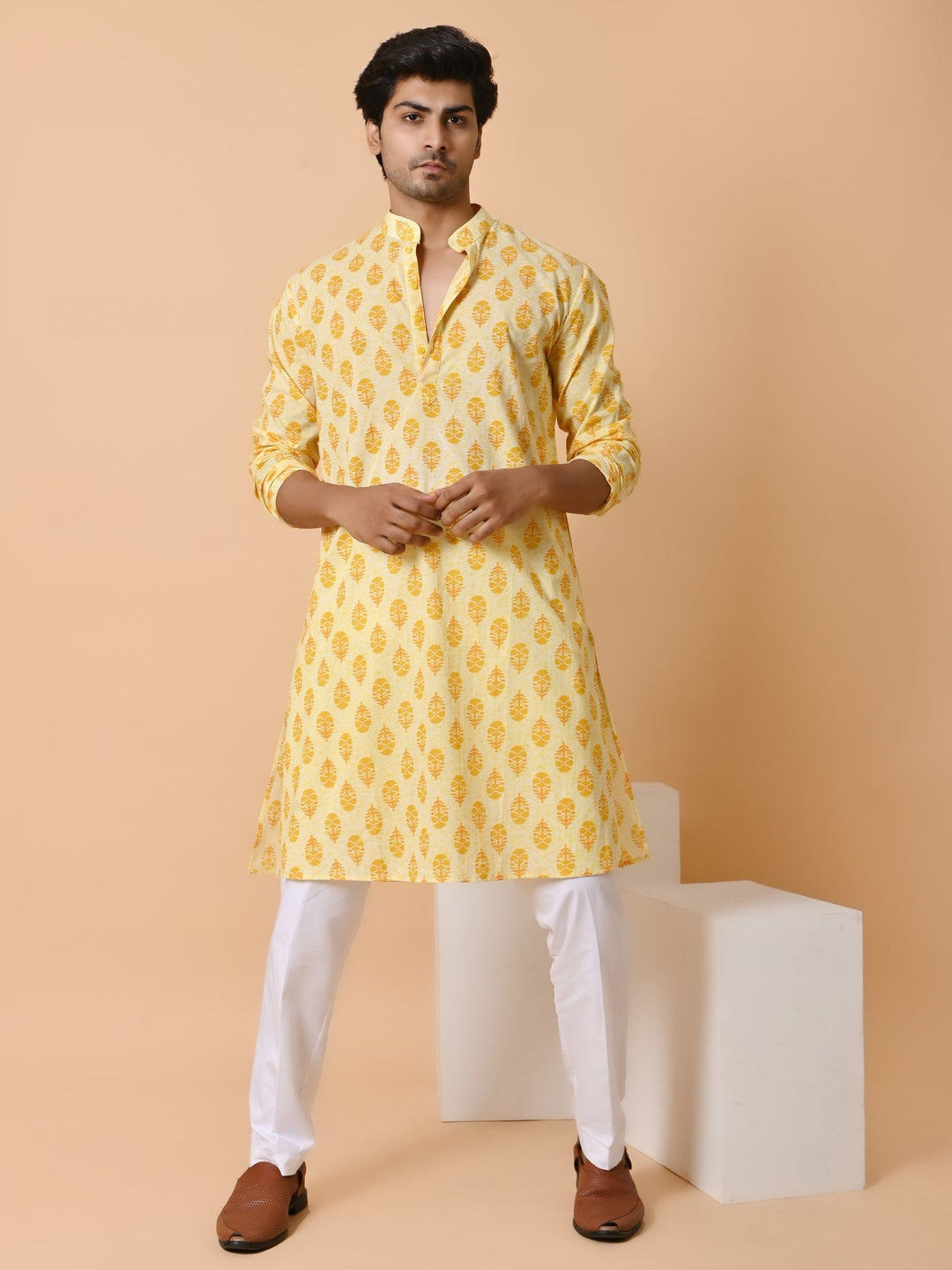 Floral Yellow Only Kurta