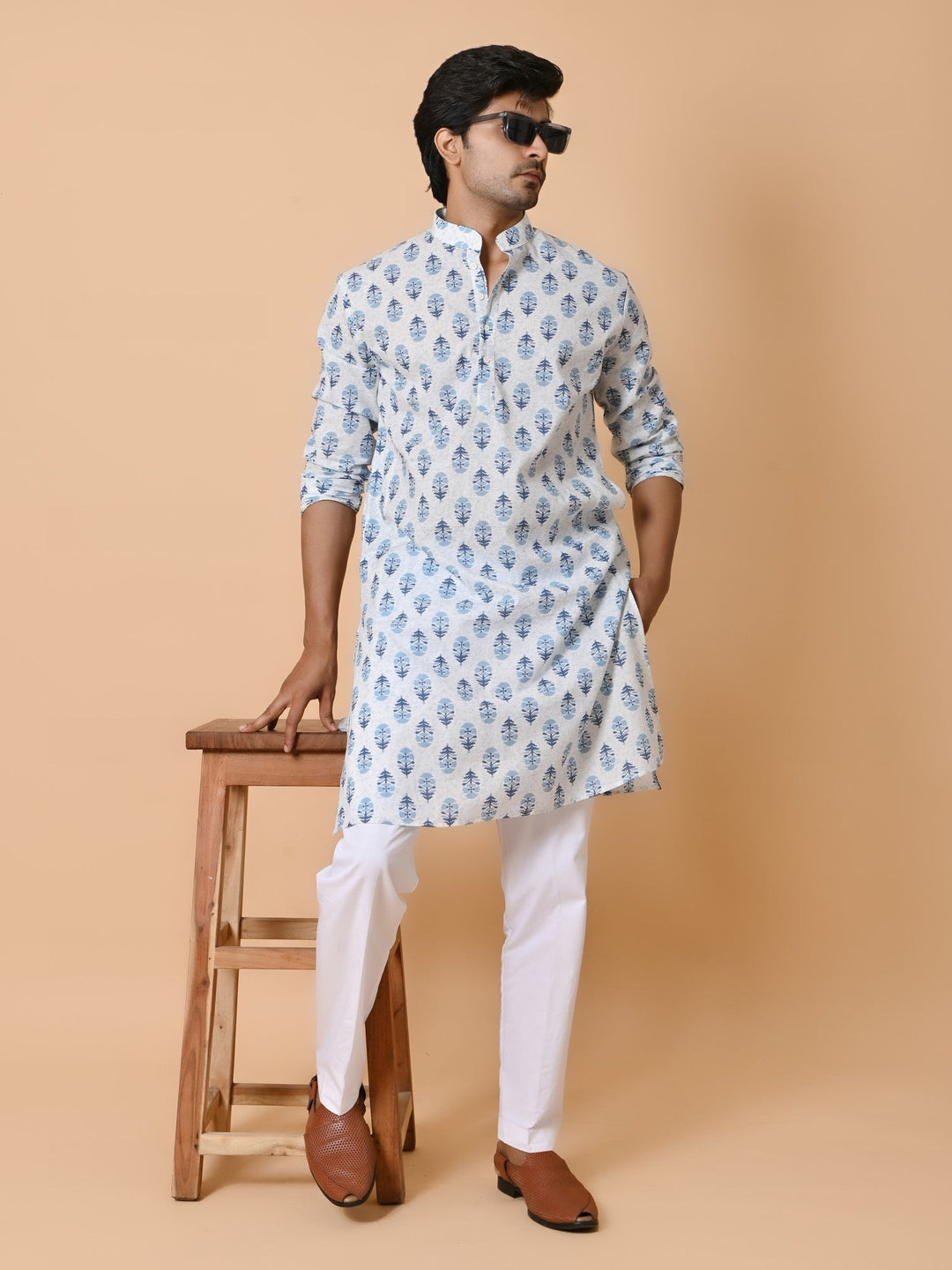 Floral Blue Only Kurta