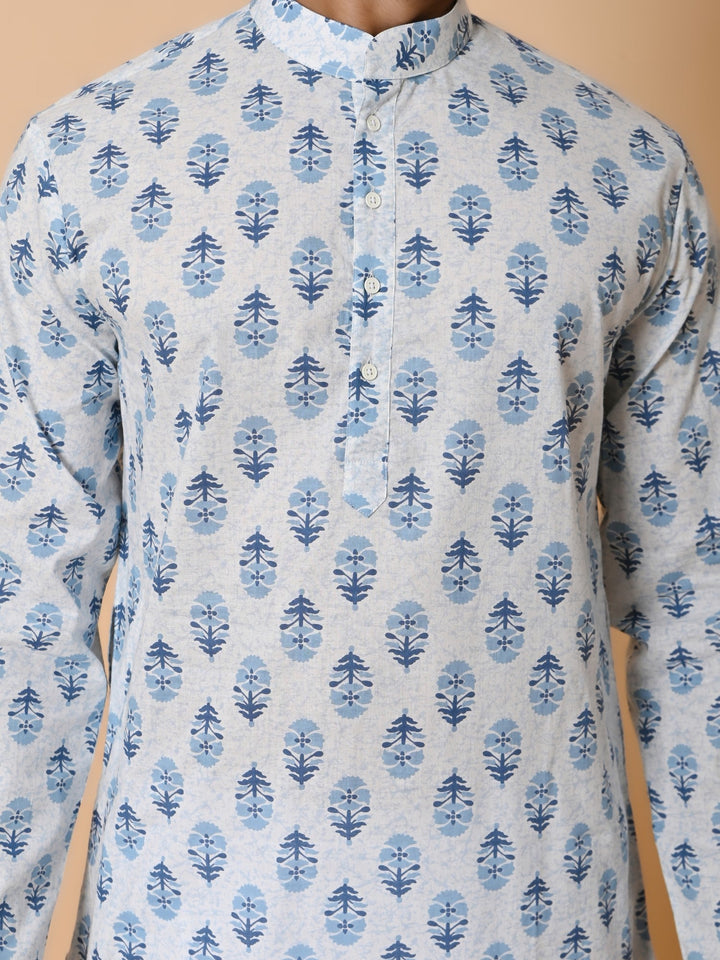 Floral Blue Only Kurta