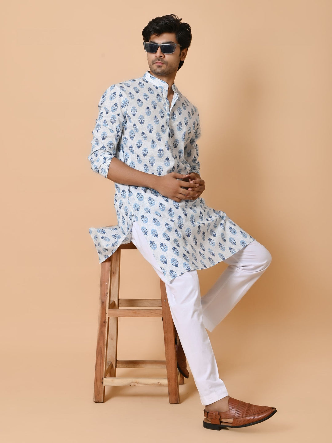 Floral Blue Only Kurta