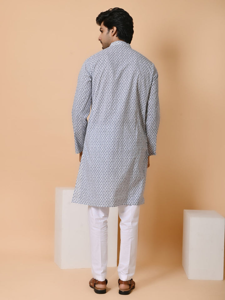 Geometric Grey Only Kurta