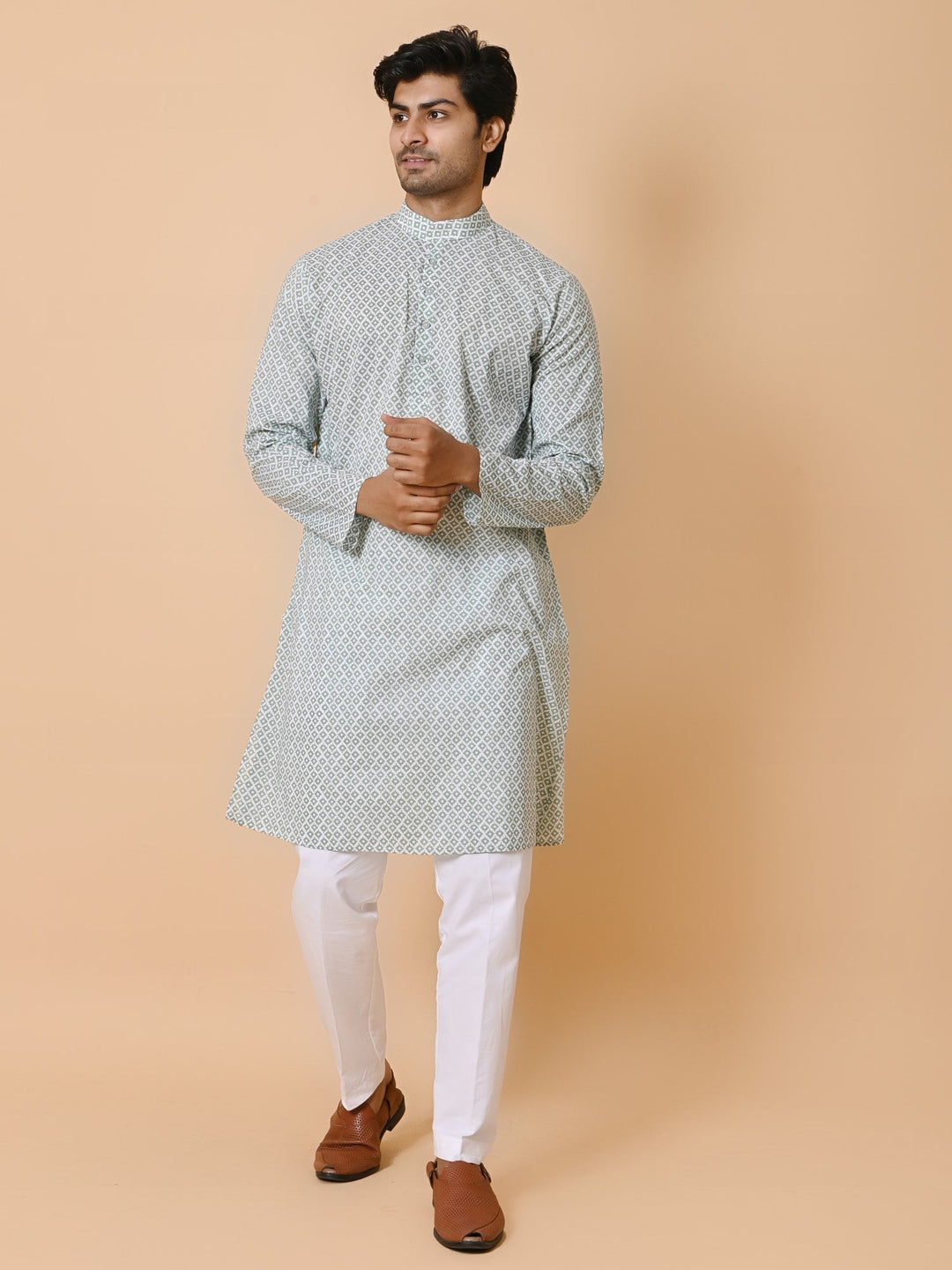 Geometric Green Only Kurta