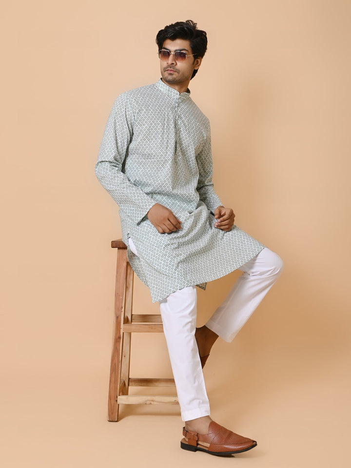 Geometric Green Only Kurta