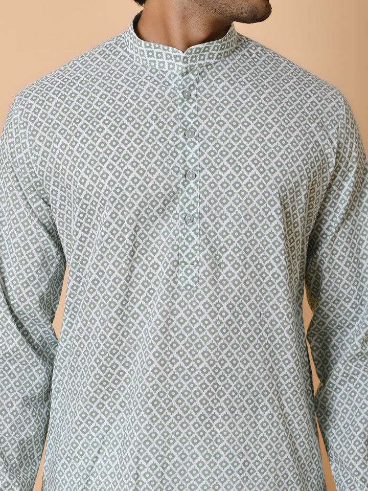 Geometric Green Only Kurta