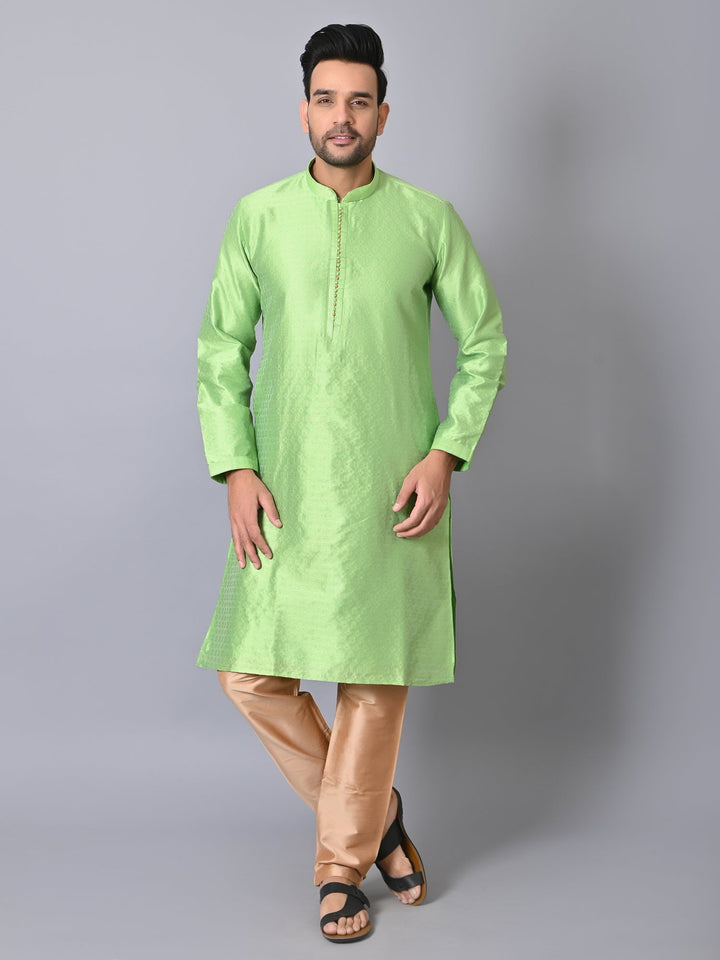 Textured Green Kurta Set