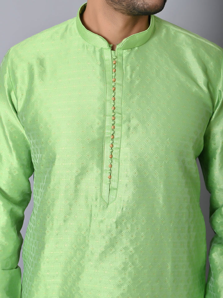 Textured Green Kurta Set