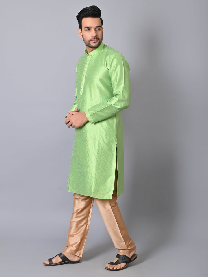 Textured Green Kurta Set