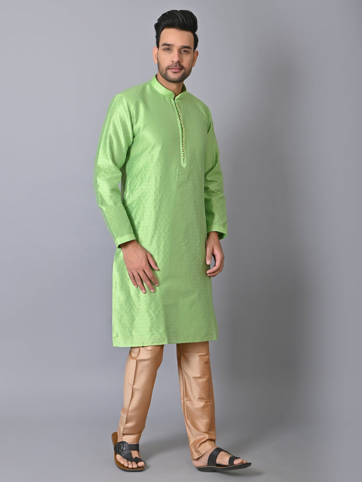 Textured Green Kurta Set