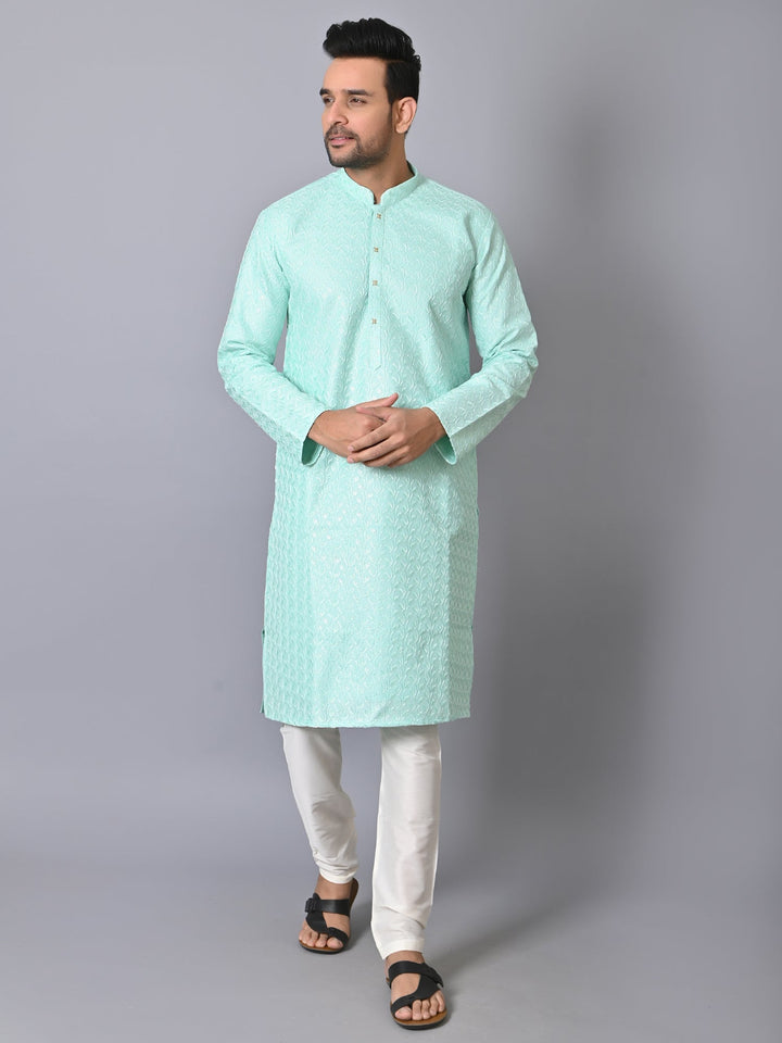 Leafs Sea Green Kurta Set