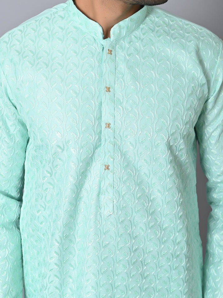 Leafs Sea Green Kurta Set