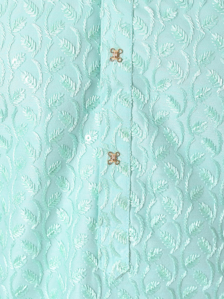 Leafs Sea Green Kurta Set