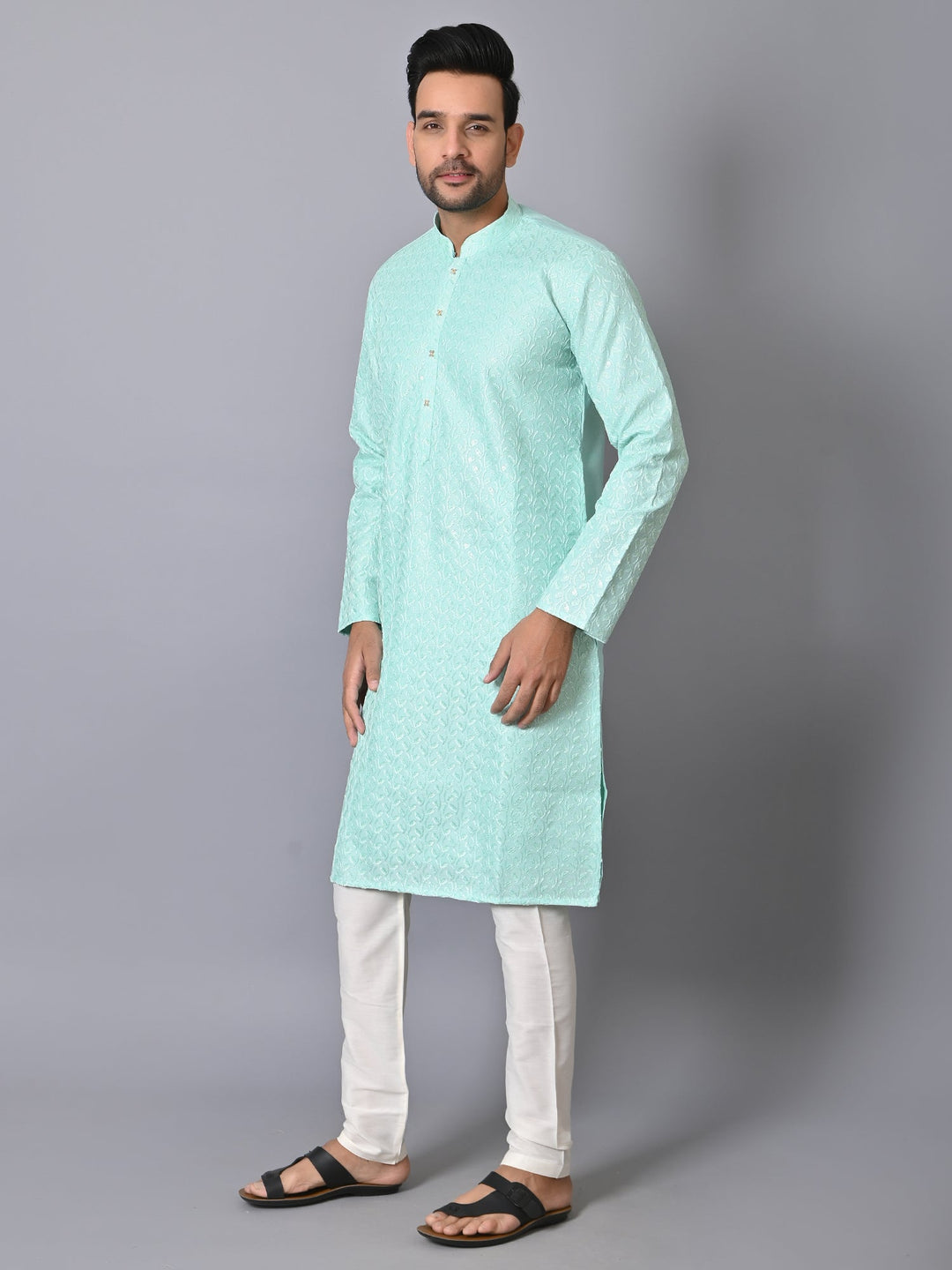 Leafs Sea Green Kurta Set