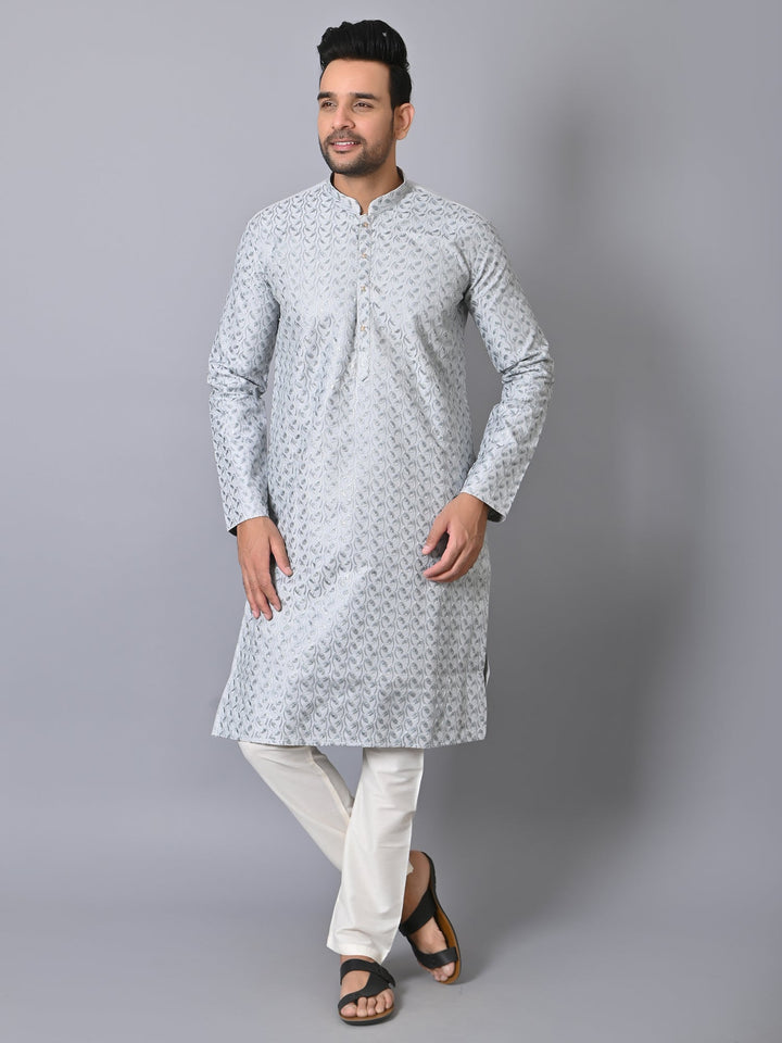 Leafs Grey Kurta Set