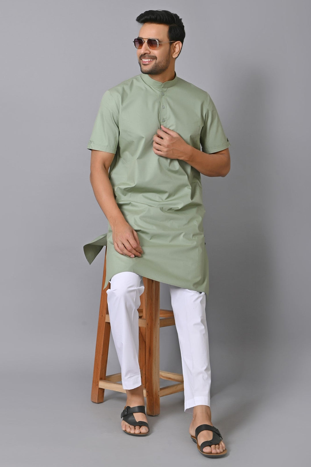 Solid Green Only Kurta