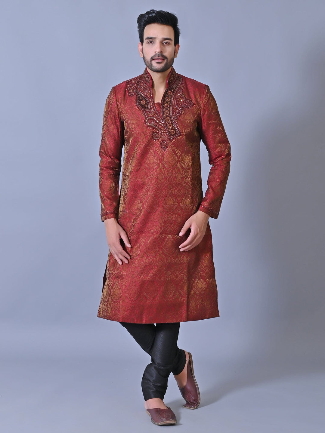 Ethnic Motifs Red Kurta Set