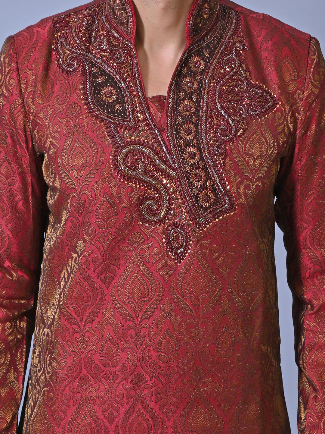 Ethnic Motifs Red Kurta Set