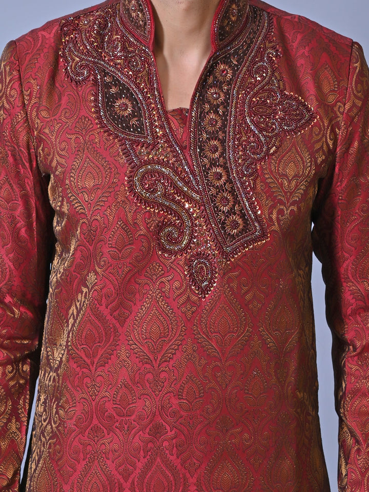 Ethnic Motifs Red Kurta Set