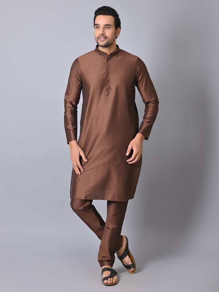 Solid Coffee Brown Kurta Set