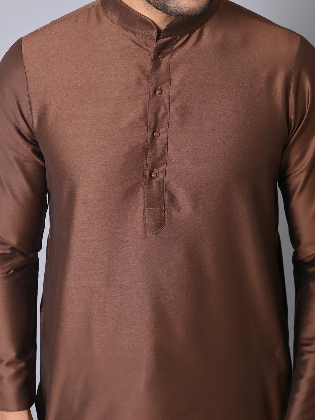 Solid Coffee Brown Kurta Set