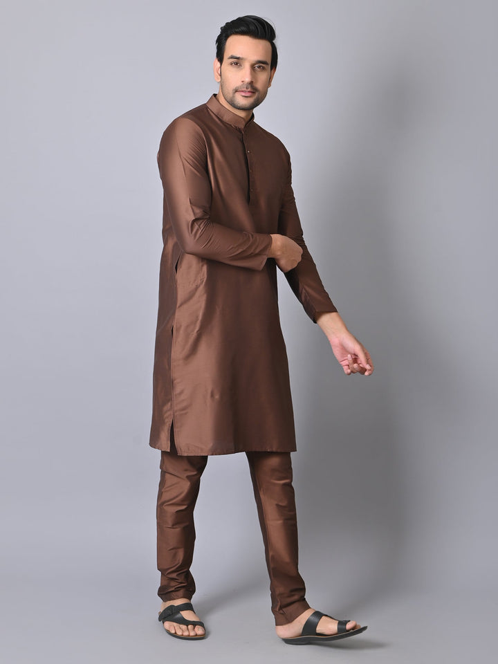 Solid Coffee Brown Kurta Set