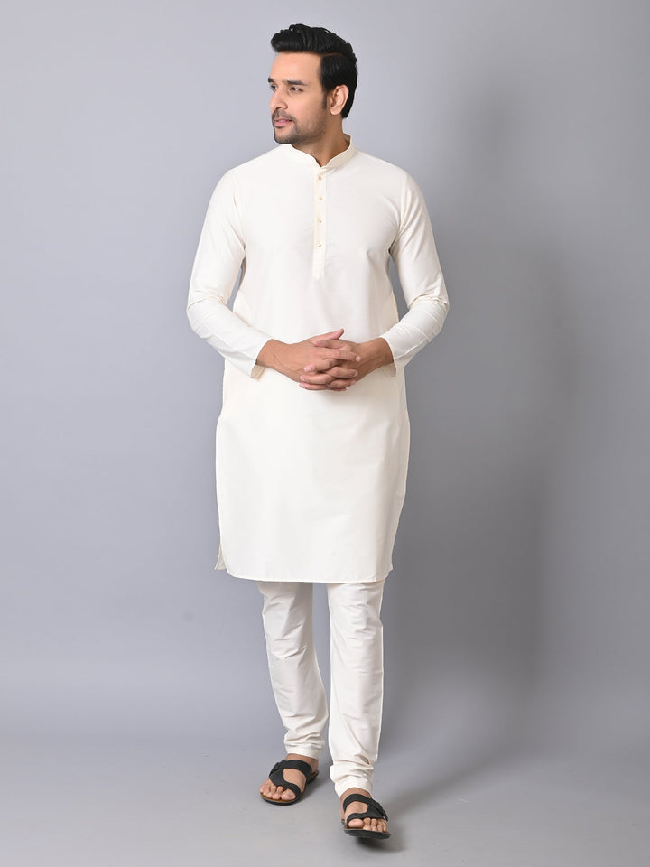 Solid Off White Kurta Set