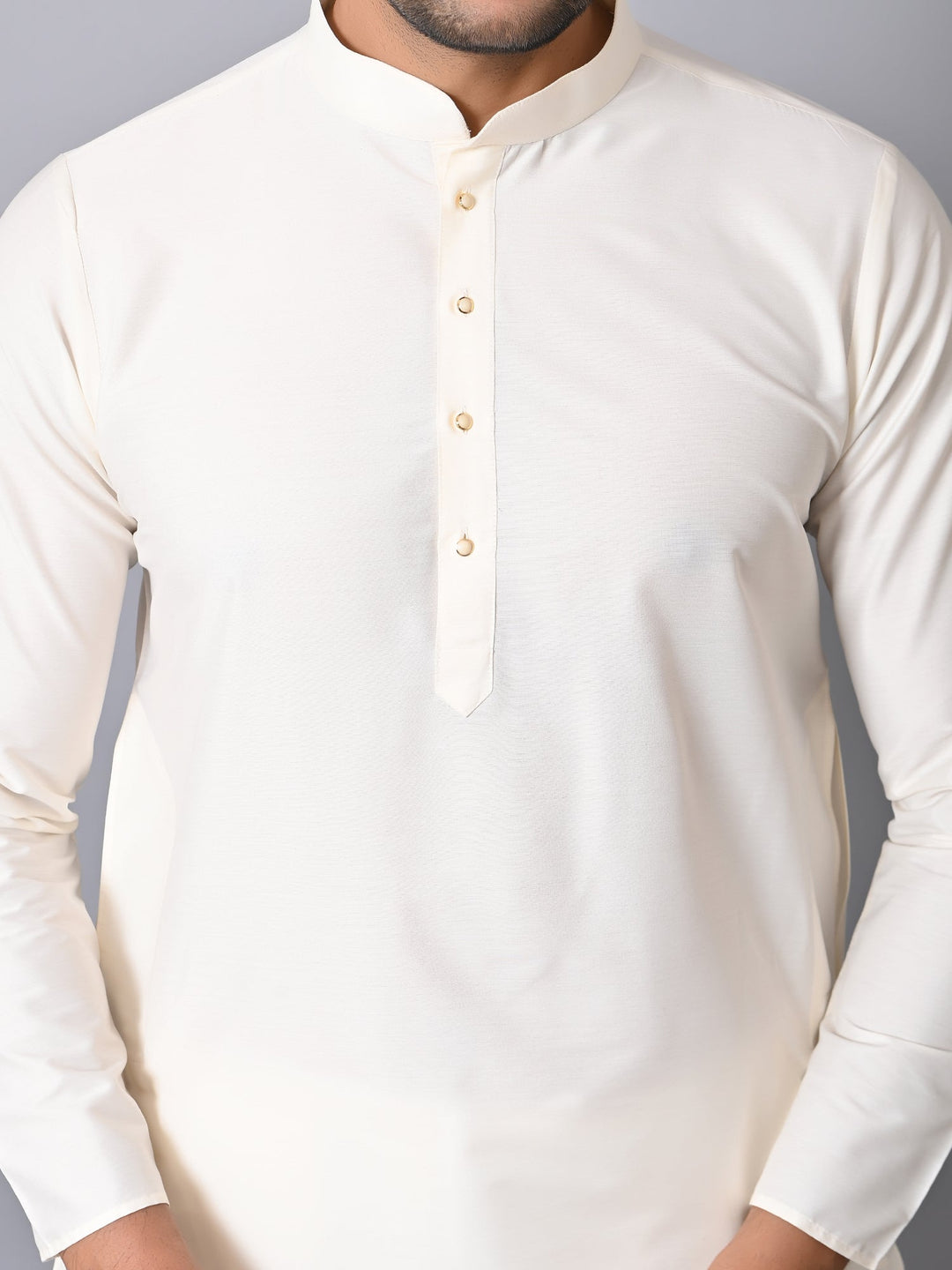 Solid Off White Kurta Set