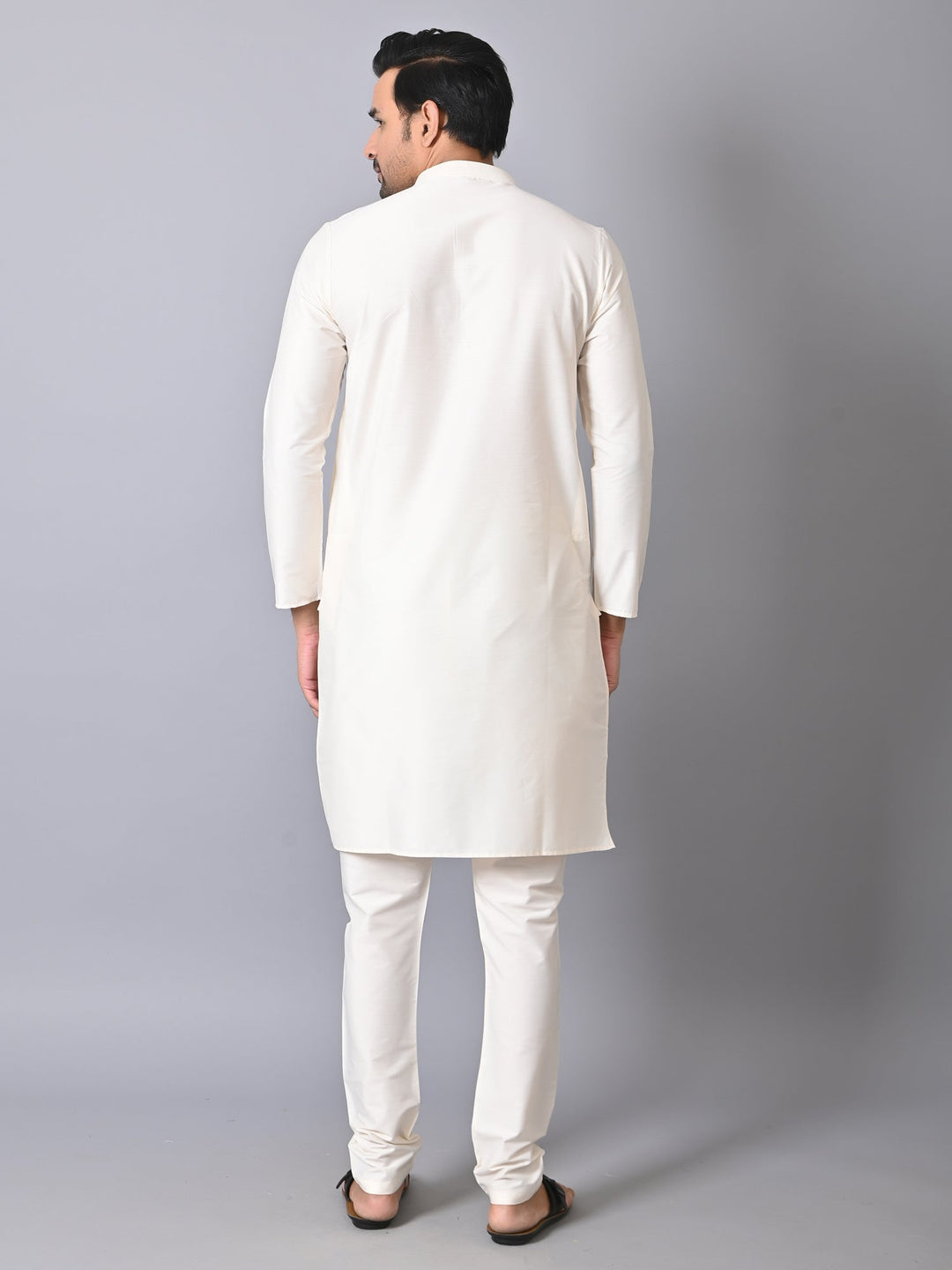 Solid Off White Kurta Set