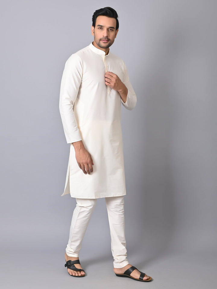 Solid Off White Kurta Set