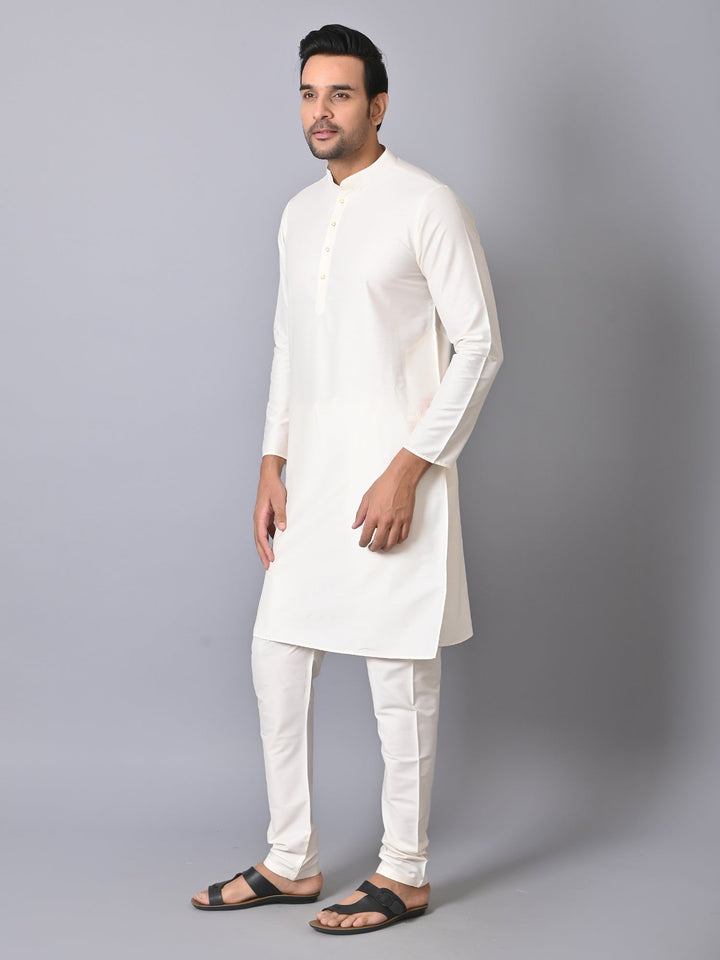 Solid Off White Kurta Set