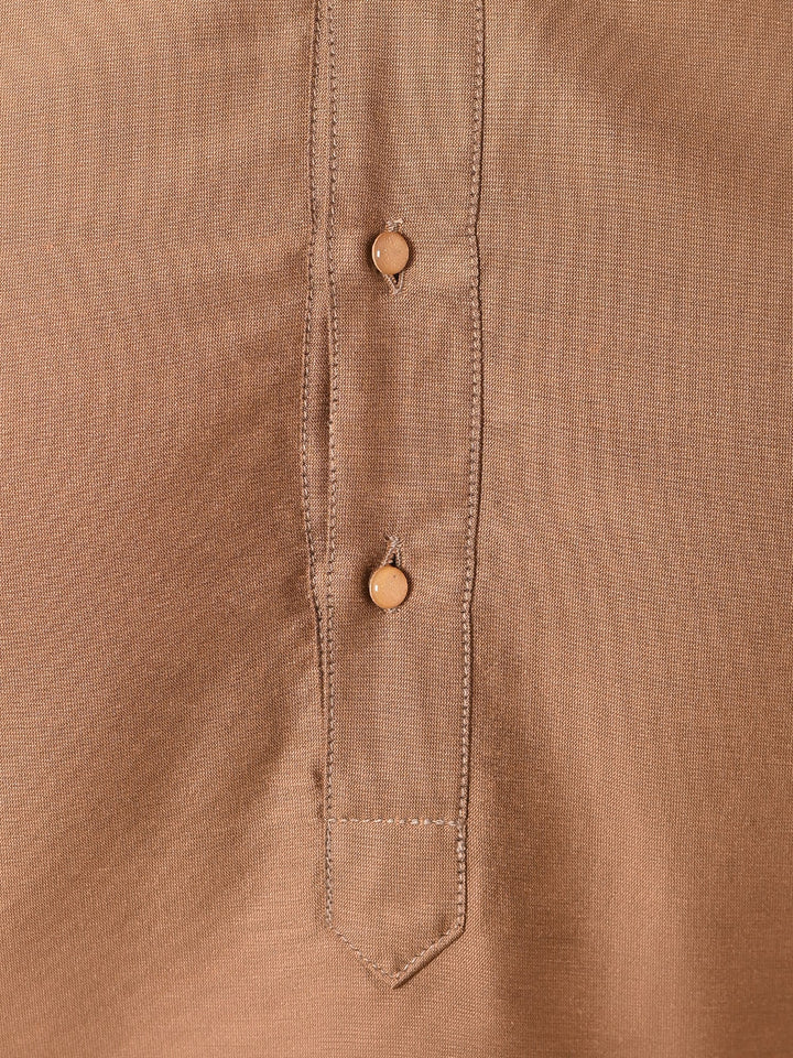 Solid Brown Kurta Set