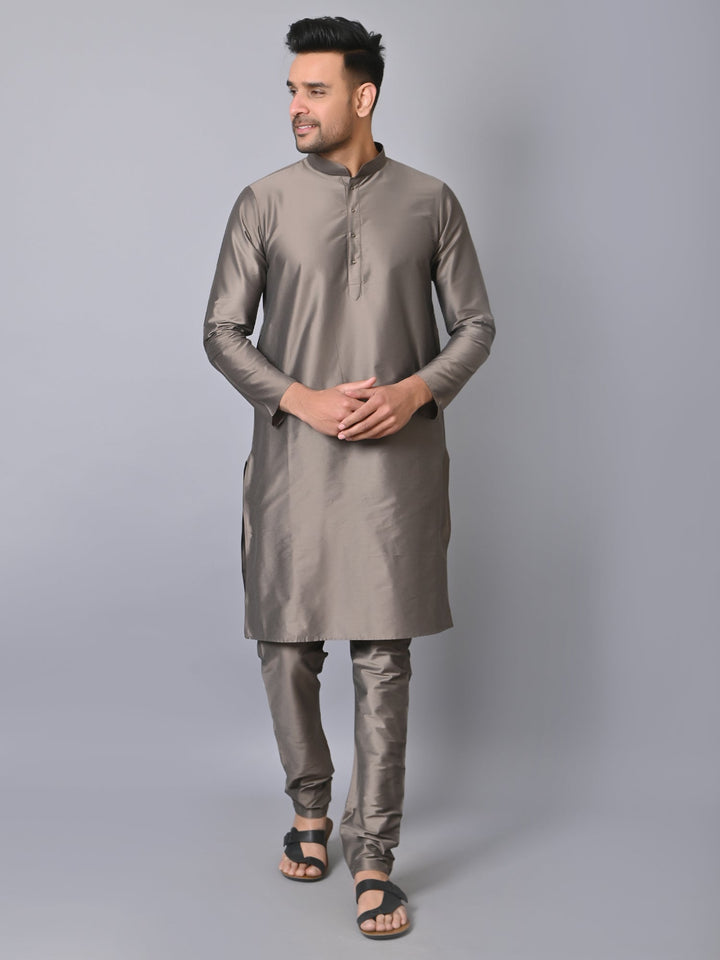 Solid Grey Kurta Set