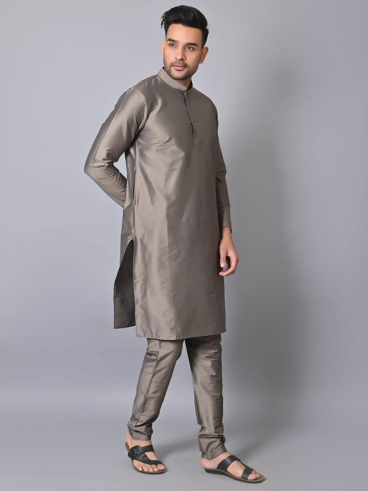 Solid Grey Kurta Set