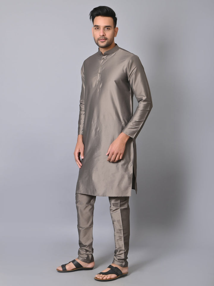 Solid Grey Kurta Set