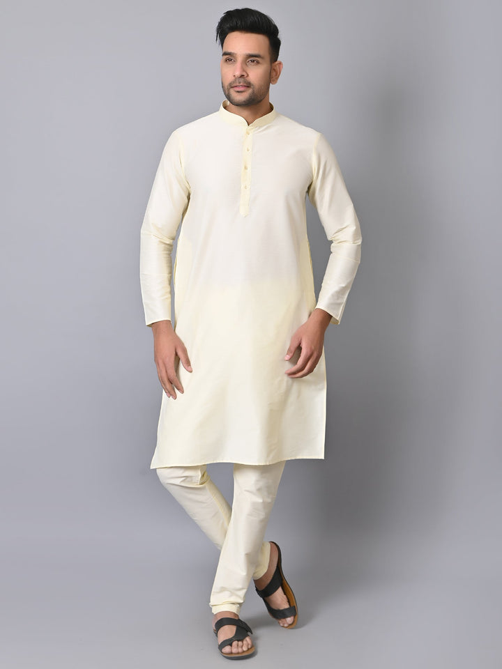 Solid Cream Kurta Set