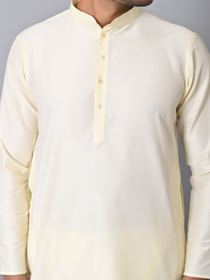 Solid Cream Kurta Set