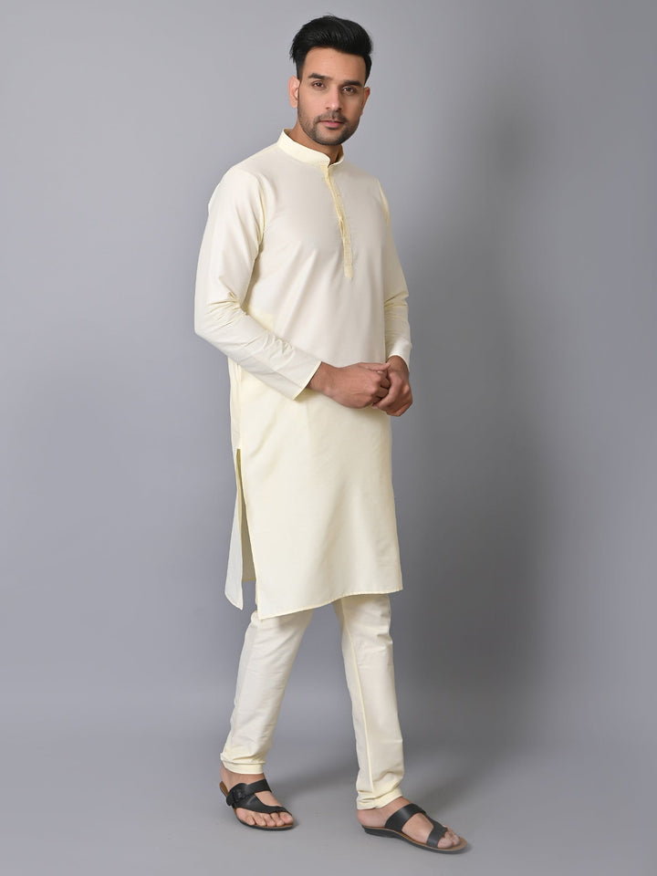 Solid Cream Kurta Set