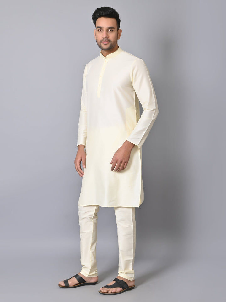 Solid Cream Kurta Set