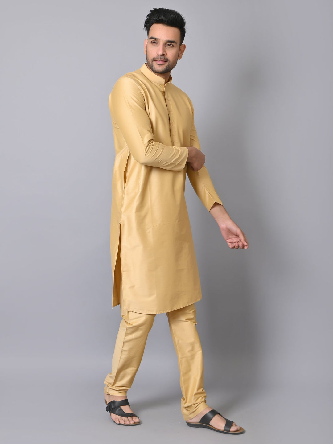 Solid Gold Kurta Set