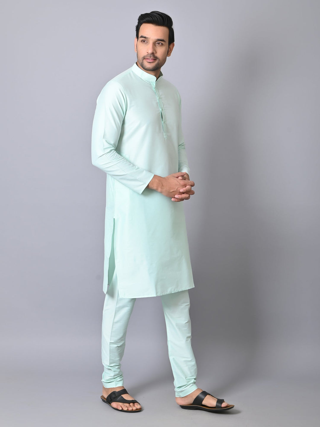 Solid Sea Green Kurta Set