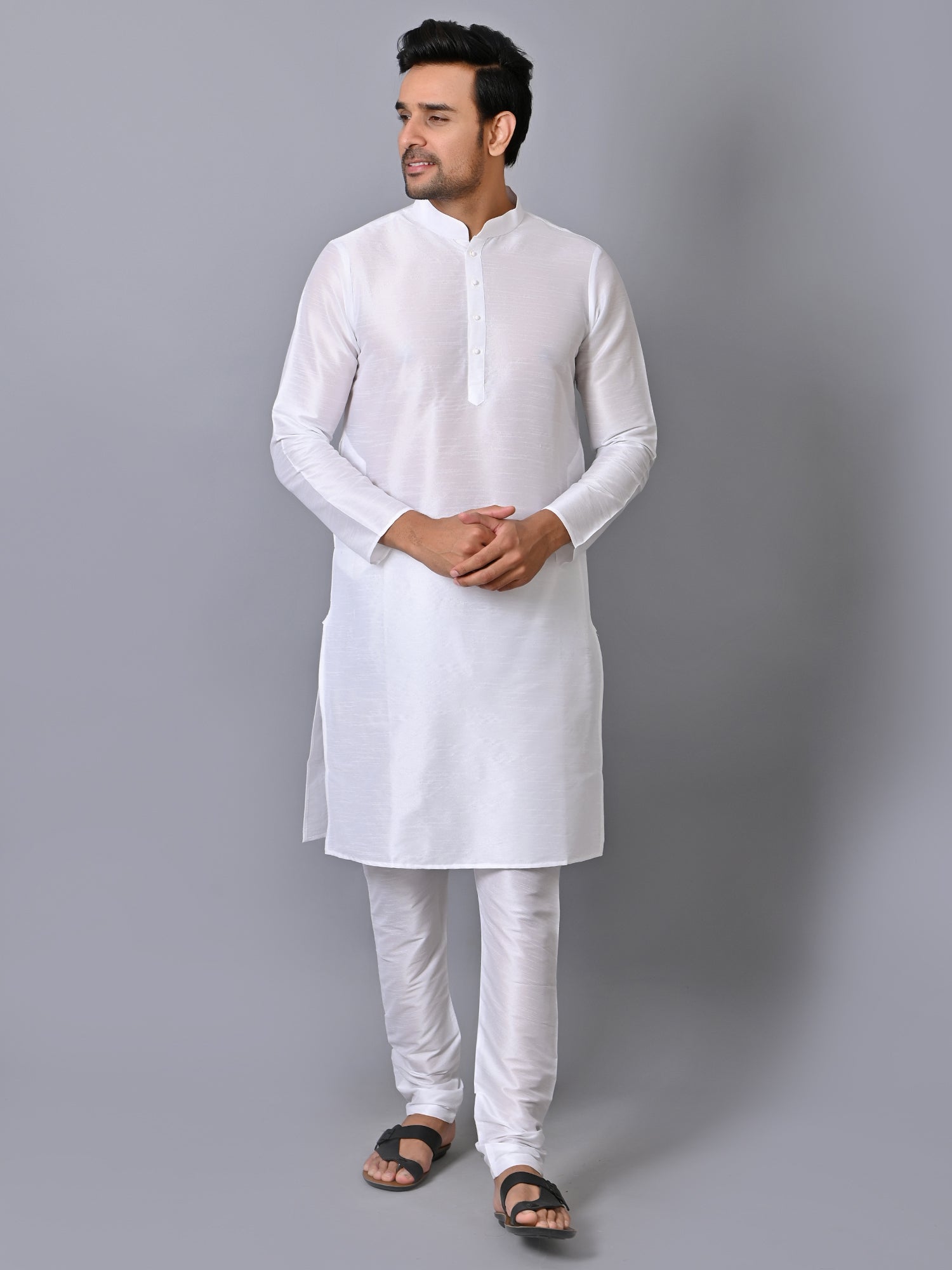 Women Cream-Coloured Ethnic Printed Kurta Set