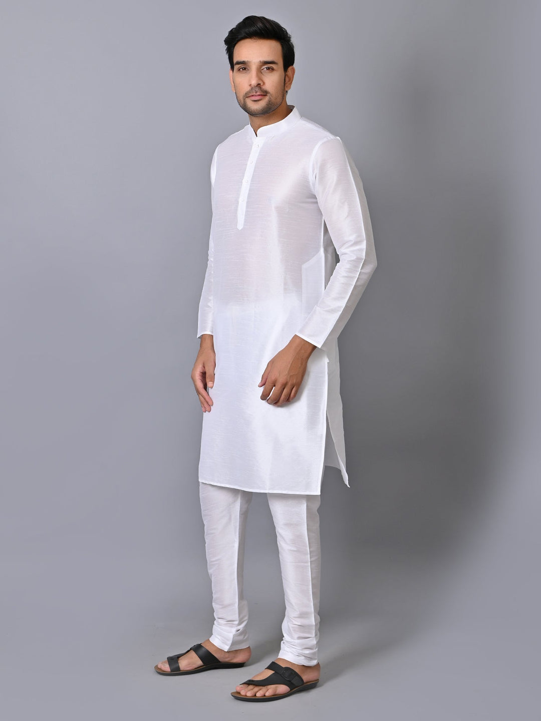 Solid Cream Kurta Set