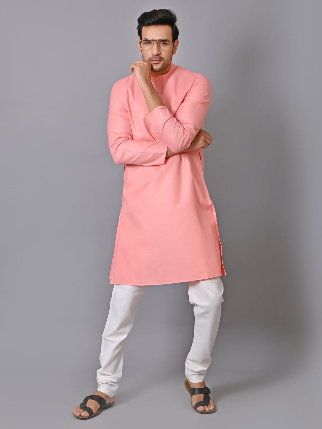 Solid Pink Kurta Set