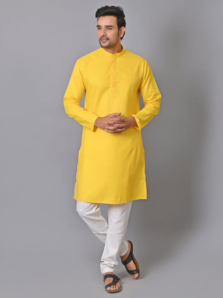 Solid Yellow Kurta Set