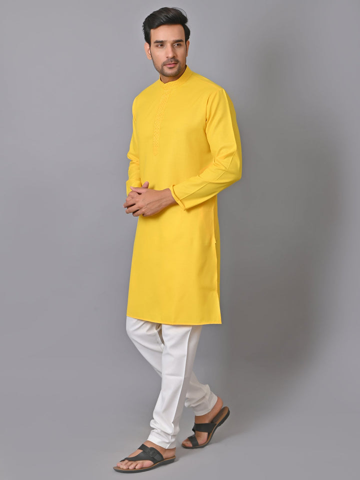 Solid Yellow Kurta Set